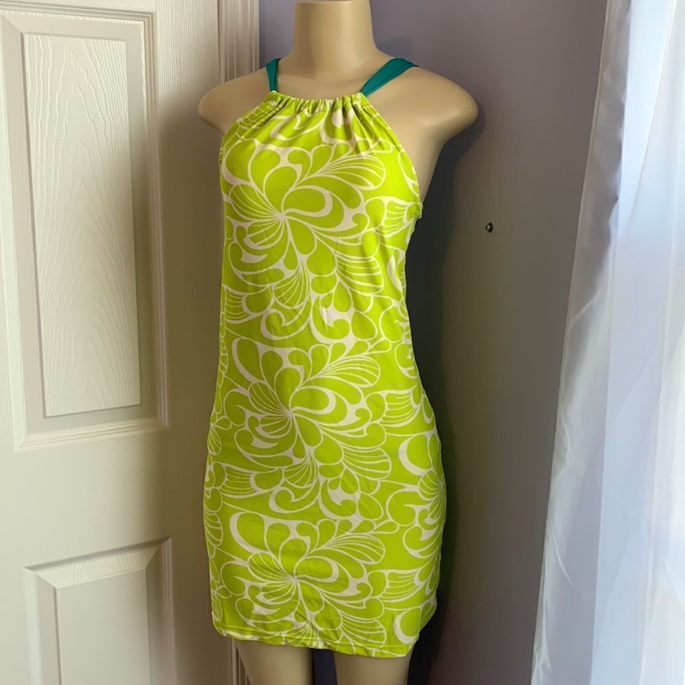 Athleta Swimdress Dress Skirt Swimsuit with matching Bikini Bottom rare!